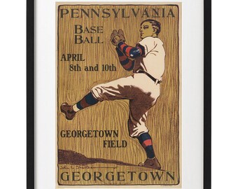 Pennsylvania vs. Georgetown, Baseball Sports Poster Art Print - 1905 Vintage