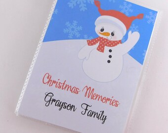 christmas photo album snowman recipe card book baby girl boy etsy