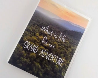 Photo Album Life is but one Grand Adventure Mountain Forest Personalized Picture Book Holds 4x6 or 5x7 425