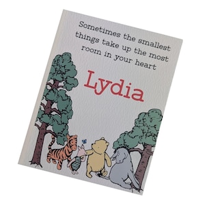 Winnie the Pooh Photo Album Piglet Eeyore Tigger Personalized Name Baby Shower Gift baby Boy Girl 4x6 or 5x7 Pictures W#232