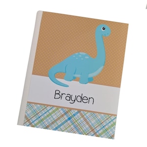 Dinosaur Photo Album Dino Baby Boy Personalized Shower Gift 4x6  5x7 Picture Tyrannosaurus T Rex Brachiosaurus Stegosaurus Triceratops W#238