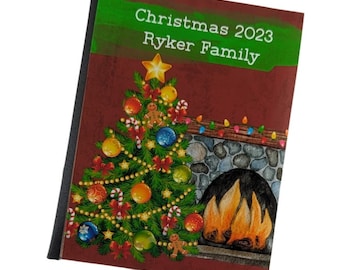 Christmas Photo Album 4x6 or 5x7  Fireplace Holiday Tree Gift Picture Brag Book Family Scrapbook Cards  D#524