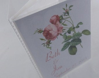 Wedding Photo Album  personalized photo book bridal shower gift 4x6 or 5x7 picture Pink Rose 279