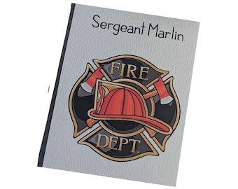 Fireman Firefighter Photo Album 4x6 or 5x7 Pictures Personalized Name Lieutenant Captain Retirement Party Gift Birthday Present D#317
