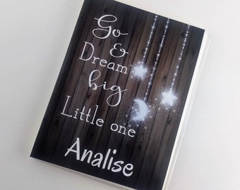 Baby Photo Album 4x6 or 5x7 Picture Go and Dream Big Girl Boy Grandmas Brag Book Personalized Baby Shower Gift 047