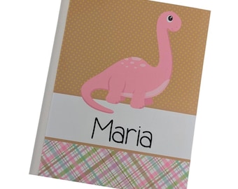 Personalized Dinosaur Photo Album: Brachiosaurus, Triceratops - Baby Girl Gift