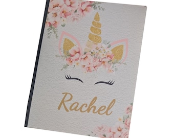 Unicorn Photo Album, Grandmas Brag Book, 4x6 or 5x7 pictures, Personalized Name D#005