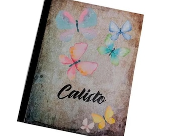 Personalized Butterfly Photo Album: Watercolor Baby Girl Gift 4x6 or 5x7 Pictures D#035