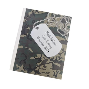 Camouflage Photo Album Camo Personalized Dog tag Camo Army Navy Marine National Guard Baby Gift Camoflauge Boy 4x6 5x7 Picture Book W#144