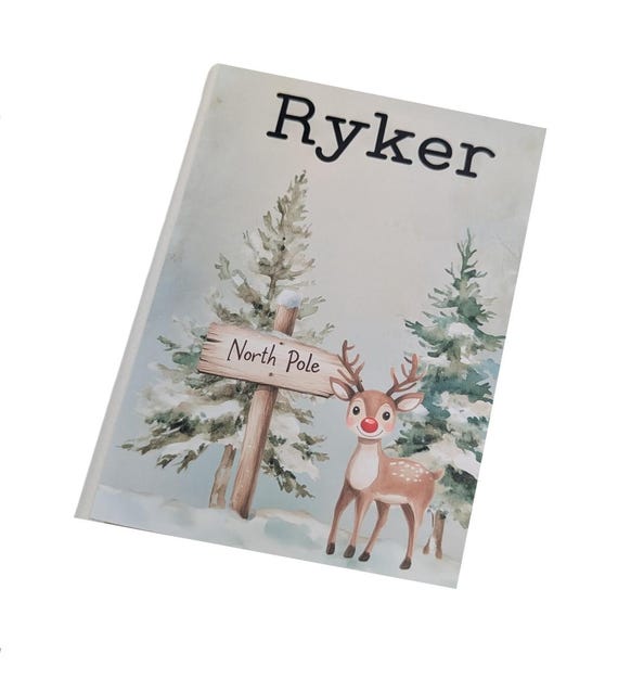 Christmas Photo Album 4x6 or 5x7 Pictures Reindeer Rudolph North