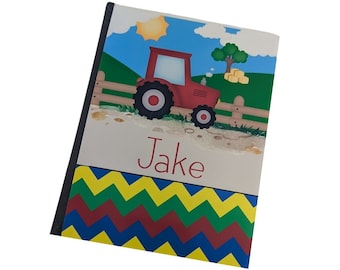 Personalized Tractor Photo Album: Baby Boy First Birthday Gift