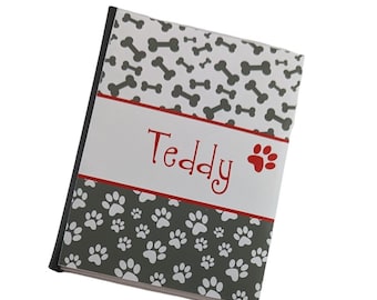 Dog Cat Photo Album Memorial Personalized Name Pet Loss Gift New Puppy Heart Paw 4x6 or 5x7 picture D#149 MORE COLORS