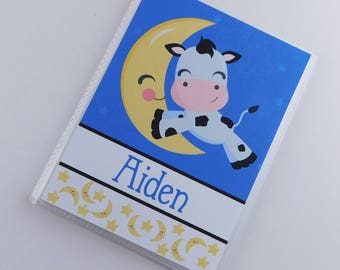 Photo Album Baby Boy Personalized Shower Gift Grandmas Brag Book Nursery Rhyme Hey Diddle Diddle Cow Jumped over Moon 4x6 or 5x7 Picture 831