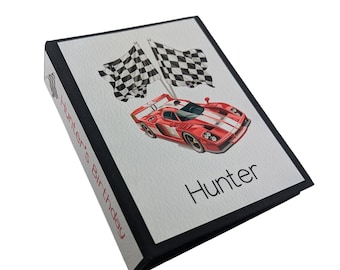 Race Car Photo Album, 4x6 Pictures, Personalized Name D#091