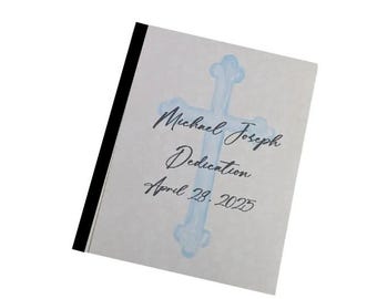 Personalized Baby Dedication Photo Album: Cross Design, 4x6 or 5x7 Pictures, D#299