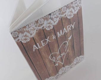 Wedding photo album personalized photo album bridal Shower gift engagement photo album rustic 4x6 photo album 5x7 photo album 375 NO WOOD ZZ