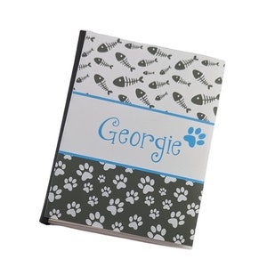 Cat Photo Album Kitty Cat Personalized Pet Photo Album Pet Gift Dog Puppy Paw Prints 4x6 photo album 5x7 picture D#024
