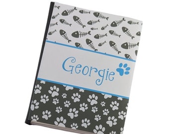 Cat Photo Album Kitty Cat Personalized Pet Photo Album Pet Gift Dog Puppy Paw Prints 4x6 photo album 5x7 picture D#024