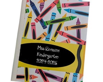 School Photo Album Teacher Gift End Of Year Back Class Kindergarten Preschool Grade Crayon Personalized Brag Book 4x6 or 5x7 Picture D#248