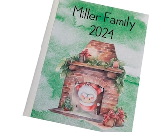 Santa Claus Christmas Photo Album 4x6 or 5x7 Pictures Chimney Holiday Personalized Gift Family Memory Brag Book W#079