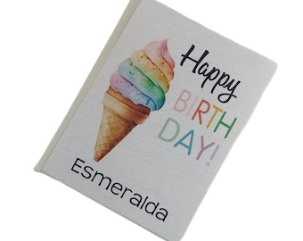 Rainbow Ice Cream Cone Photo Album: Personalized Birthday Gift