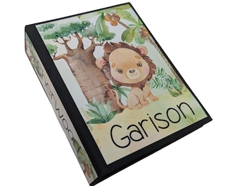 Jungle Photo Album: CHOOSE Animal, Personalized Baby Boy/Girl Gift 4x6 Pictures D#121