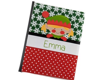 Christmas Photo Album Elf Girl Boy Child Red Green Merry Holiday Stocking Stuffer 4x6 or 5x7 Pictures Personalized Gift D#816