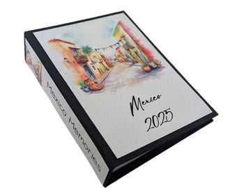 Mexico Photo Album: 4x6  Pictures, Personalized Name, Linen Book D#241