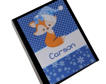Baby's First Christmas Photo Album: Fox Deer Owl Holiday Picture Book Personalized Name 4x6 Pictures D#230