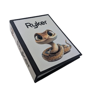 Snake Photo Album 4x6 or 5x7 Pictures Baby Boy Girl Newborn Shower Gift Personalized Name Present Grandparent Brag Book  D#217