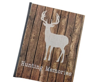 Photo Album Personalized Picture Book Buck Deer Antler 4x6 or 5x7 Rustic Hunting Camping PRINTED Wood Image D#163