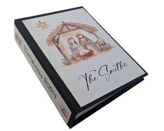 Christmas Nativity Photo Album Personalized Family Name 4x6 Pictures D#044