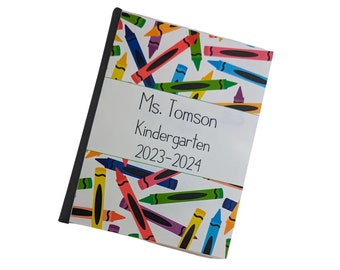 School Photo Album Teacher Gift End Of Year Back Class Kindergarten Preschool Grade Crayon Personalized Brag Book 4x6 or 5x7 Picture W#734