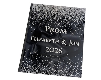 Prom Photo Album Junior Senior Graduate 4x6 or 5x7 Pictures Gold Silver Glitter Graduation Personalized Name Gift Birthday Retirement D#176
