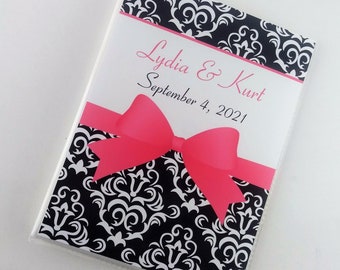 Wedding Photo Album Black Damask Engagement Anniversary Baby Girl Gift Shower Personalized Present IA#596