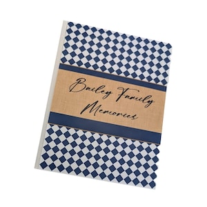 Photo Album Grandma Brag Book Personalized Name 4x6 or 5x7 Pictures Baby Shower Boy Navy Argyle Family Memories  W#021