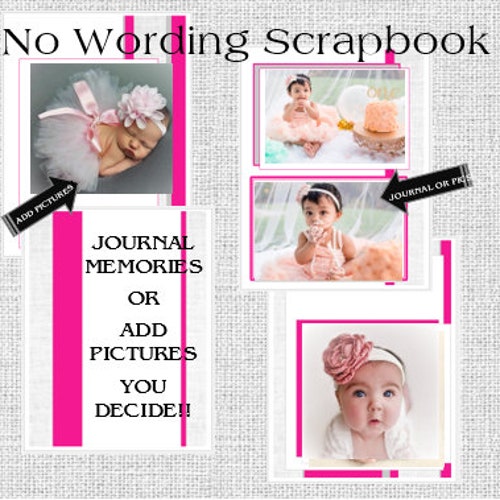 Baby Girl Memory Book - shops Personalized Girl Baby Memory Book - Black Chevron with Hot Pink - MORE COLORS