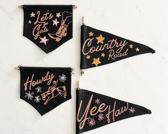Country Road Embroidered Wall Pennant Flags