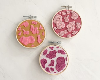 Cow Print Embroidery Hoop Art: Handmade  Country Home Decor