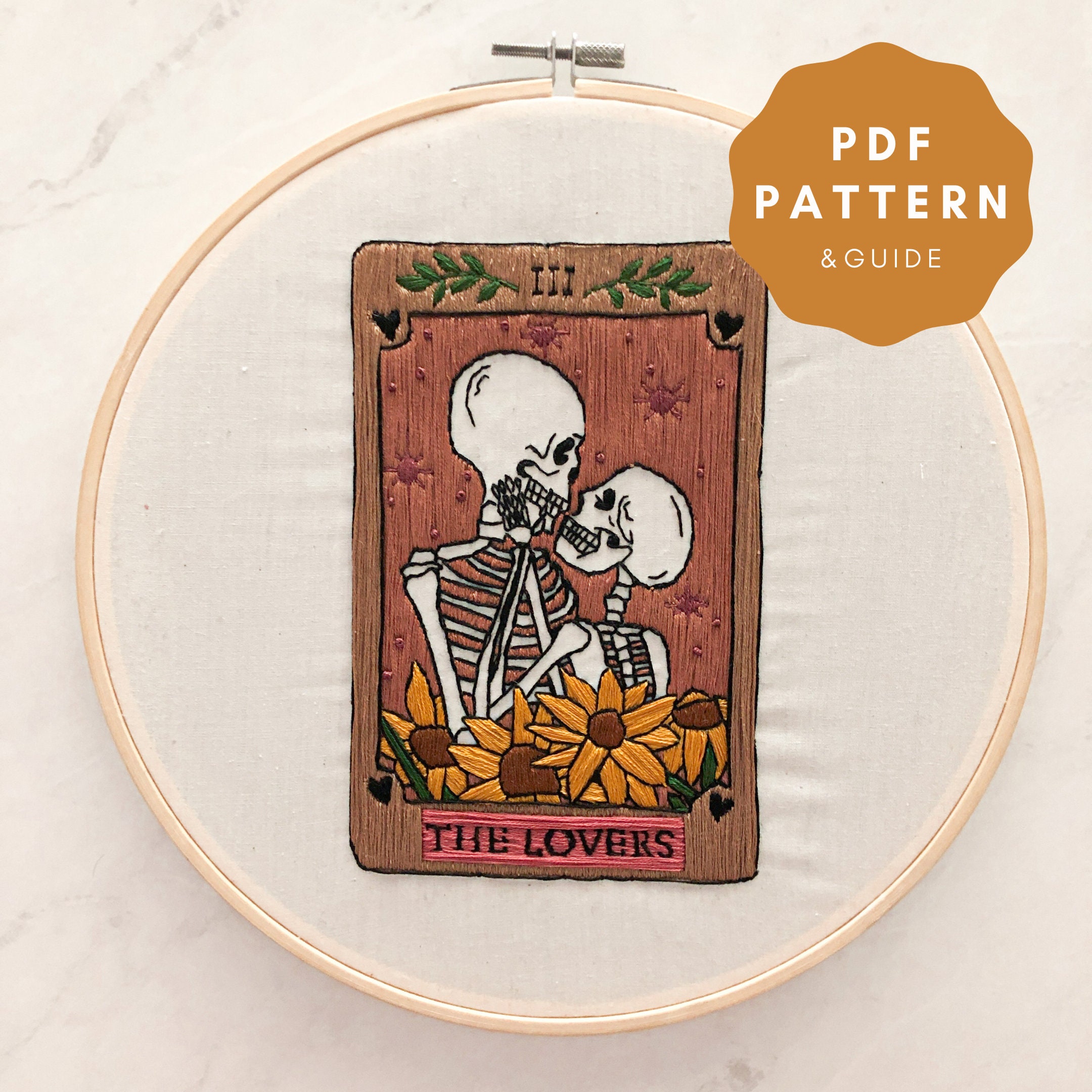 Lovers Tarot Embroidery Pattern & Guide PDF - Etsy