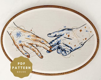 Star Crossed Lovers Embroidery Pattern & Guide PDF