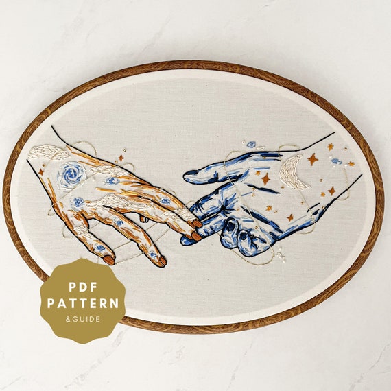 Star Crossed Lovers Embroidery Pattern & Guide PDF - Etsy