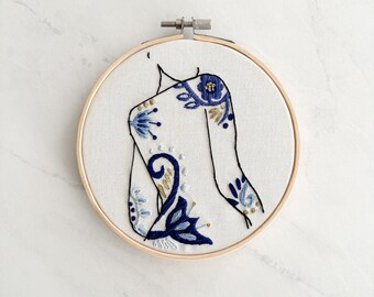 Winter Babe Embroidery Art Piece- Ready to Ship