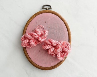 Pink Cloud Embroidery Art: Spring Sky Home Decor