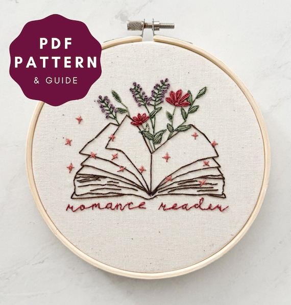 Romance Reader Embroidery Pattern & Guide PDF