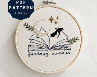 Fantasy Reader Embroidery Pattern & Guide PDF