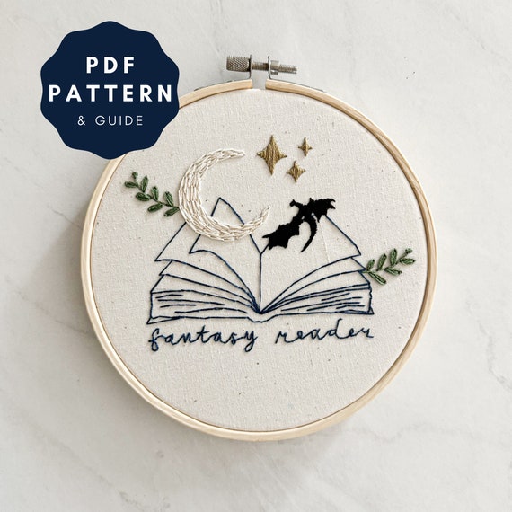 Fantasy Reader Embroidery Pattern & Guide PDF