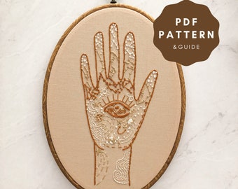 Heavenly Body Palmistry Embroidery Pattern & Guide PDF