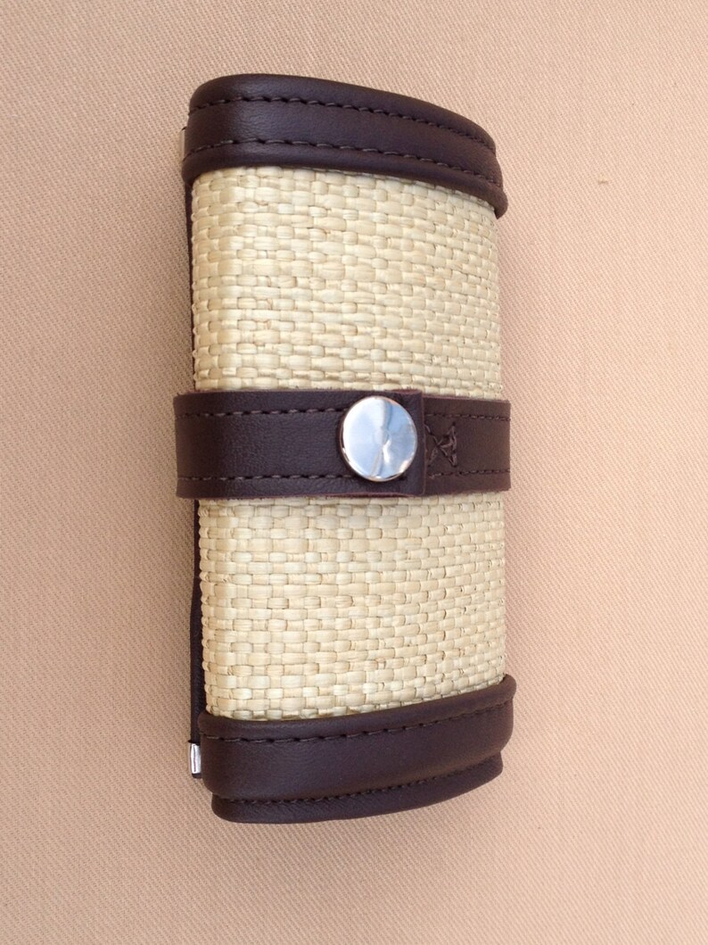 Unique Contrast Canvas and Leather Unisex TRIFOLD WALLET Ideal Etsy UK