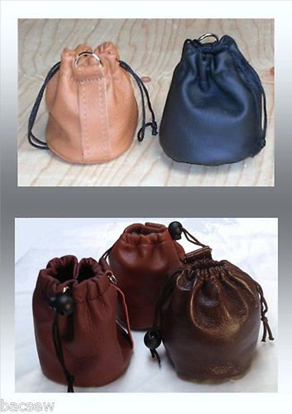 soft leather drawstring pouch